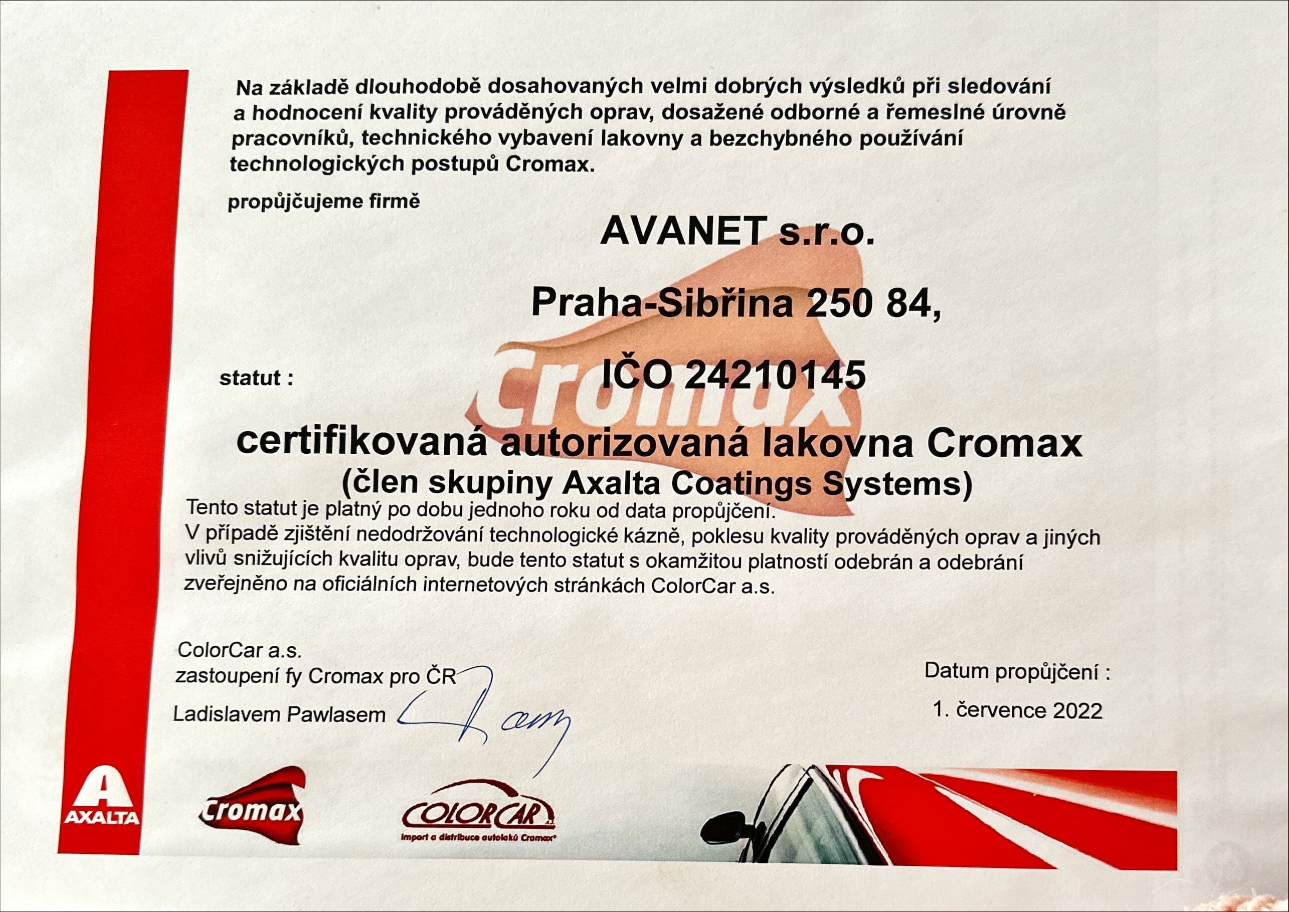 Ceník služeb Autolakovny Sibřina